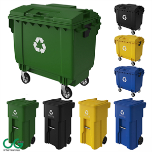 Trash can and dumpster